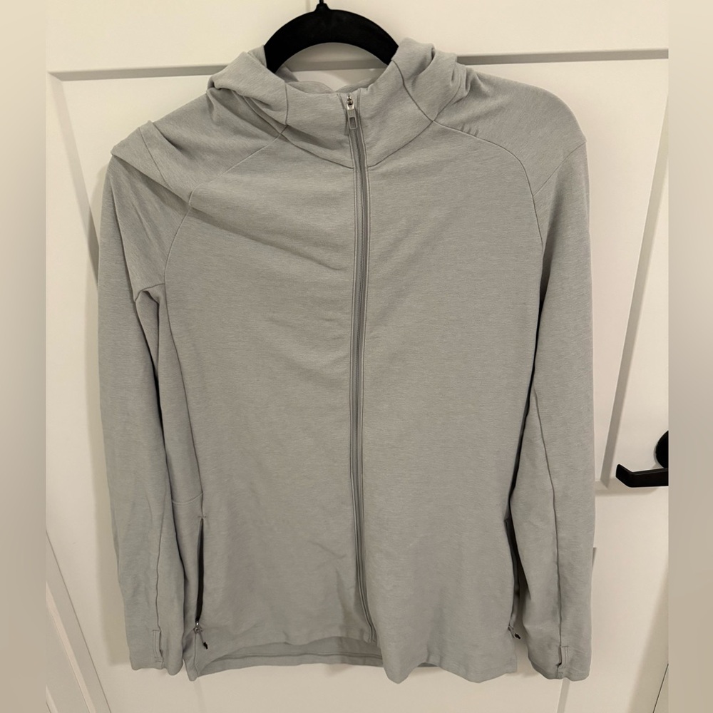 Lululemon Gray Full Zip Hooded Jacket Medium Athletic Running Hoodie